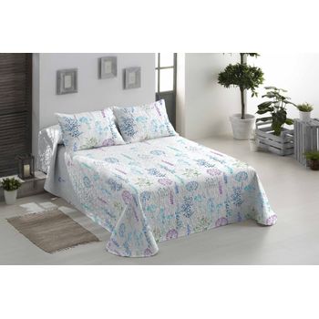 Colcha Bouti Reversible + Cojines Arti Azul Cama De 135cm 235x260cm