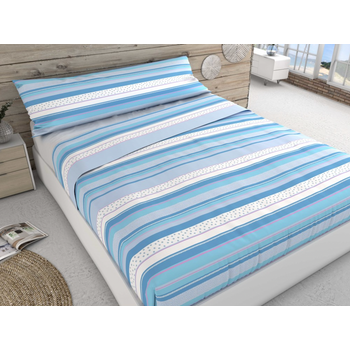 Sábana Bajera Ajustable Lisa Celeste Cama 150 Cm - 150x190/200 Cm, 100%  Algodón. con Ofertas en Carrefour