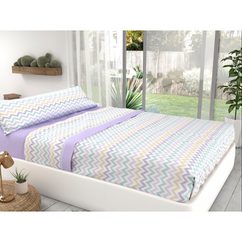 Juego de Sábanas 3 Piezas Donegal Carpeta Cama 90 cm Marrón - Conforama