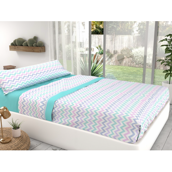 Juego de Sábanas Coralina 3 Piezas Cama 105 cm TEX HOME Navidad Rojo