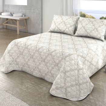 Colcha Bouti Estampada + Cojines Rel Cama De 90cm 180x260cm