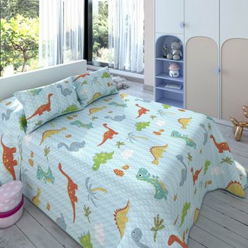 Colcha Bouti Infantil Estampada + Cojín Jungly Cama De 90cm 180x260cm