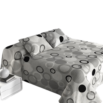 Colcha Bouti Estampada + Cojines Cercles Cama De 135cm 235x260cm