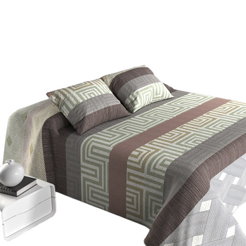 Colcha Bouti Estampada + Cojines Mez Cama De 135cm 235x260cm