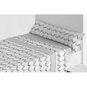 Juego De Sábanas Tres Piezas Coralina Rocket Cama 90 Cm Gris