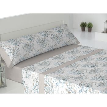 Juego De Sábanas Tres Piezas Invierno Franela Tuly Cama De 90 Cm Beige