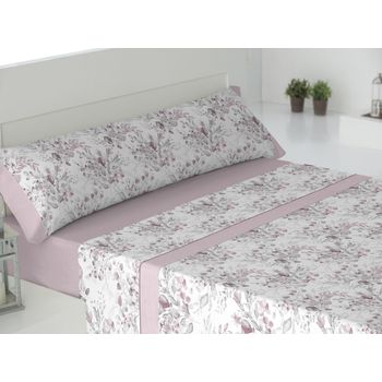 Juego De Sábanas Cuatro Piezas Invierno Franela Bombas Cama De 150 Cm Rosa  con Ofertas en Carrefour