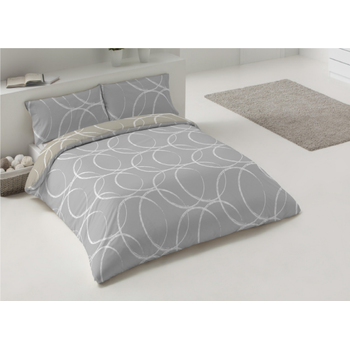 Funda Nórdica Reversible Quby Gris Cama De 90 Cm + Regalo 1 Funda De Cojín