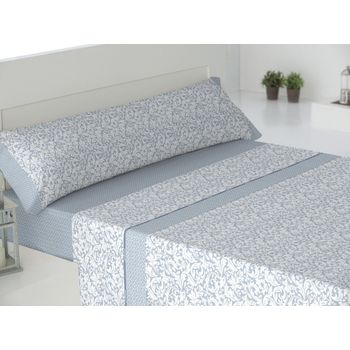 Juego de Sábanas Tres Piezas de Franela TEX HOME Eucalyptus Cama 90 cm  Blanco