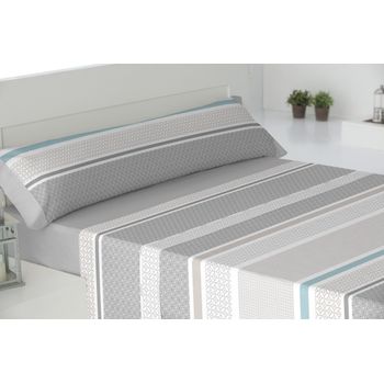 Juego De Sabanas 3 Piezas Franela Invierno Baku Cama De 105 Cm Gris