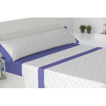 Juego De Sábanas Azul Cama 160x190/200 Cm Don Descanso Atenea con Ofertas  en Carrefour