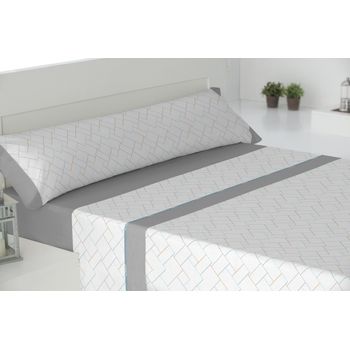 Juego De Sábanas 4 Piezas Cama 150cm + 2 Fundas Almohada Pull Gris Donegal Collections