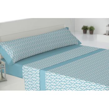 Juego De Sábanas 4 Piezas Cama 135cm + 2 Fundas Almohada Key Azul Donegal Collections