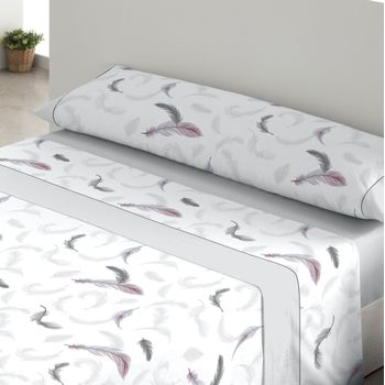 Juego De Sábanas 3 Piezas Donegal Plumas Cama 90 Cm Gris