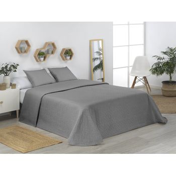 Colcha Pique Modelo Samba Gris Cama 135 Cm. con Ofertas en Carrefour