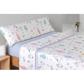 Juego de sabanas Infantil algodón MULTICOLOR Cama de 90 SALBURUA