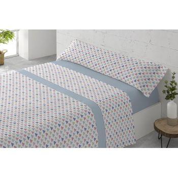 Juego De Sábanas Algodón Combinado Mery Aqua Cama 150cm + 2 Almohadas  Donegal Collections con Ofertas en Carrefour