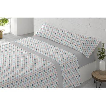 Vipalia - Juego De Sábanas Lisas 3 Piezas 50% Algodón - 50% Poliester.  Modelo Rainbow Cama 135 Cm, Color Azul con Ofertas en Carrefour