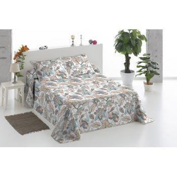 Colcha Bouti Estampada + Fundas Cojines Alcoa Cama De 90cm 180x260cm