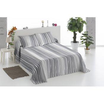 Colcha Bouti para Cama Verano. Colcha cubre cama acolchada reversible  Rombos. Cama 105 - 200 x 260 cm. Color Gris Oscuro.