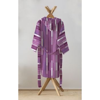 Albornoz Efecto Terciopelo Capucha 400gr Code Morado Talla Xl Donegal Collections