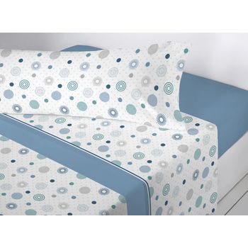 Juego De Sábanas Invierno Coralina Sky Azul Cama 90cm Donegal