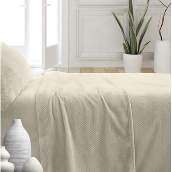 Juego De Sábanas Tres Piezas Lisas Invierno Franela Cama De 90 Cm Basic  Franel Beige con Ofertas en Carrefour