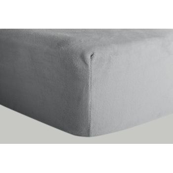 Sábana Bajera Ajustable Coralina Gris Cama 135cm Dc Home