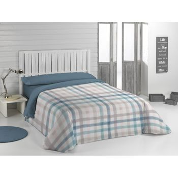 Juego De Sábanas Beige Cama 160x190/200 Cm Cuadros Nalui con Ofertas en  Carrefour