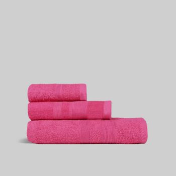 Pack 3 Toallas Fucsia (30x50cm, 50x100cm Y 70x140cm) Donegal Collections