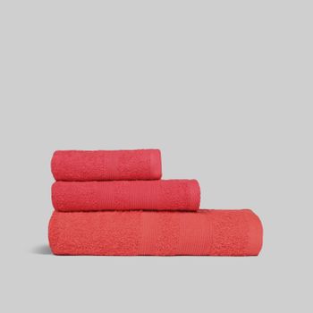 Pack 3 Toallas Rojo (30x50cm, 50x100cm Y 70x140cm) Donegal Collections