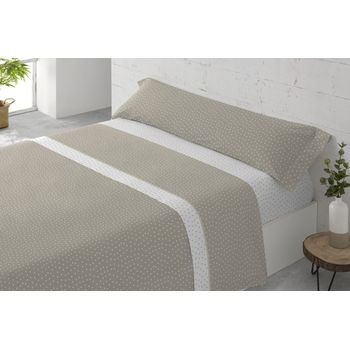 Juego De Sábanas Tres Piezas Cama De 90cm Lunares Beige Donegal