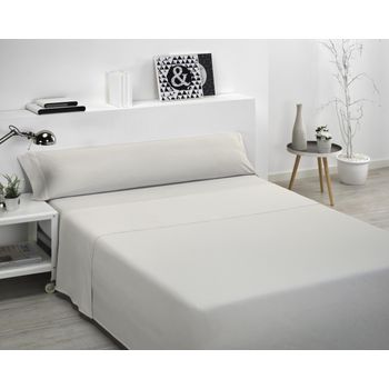 Juego De Sábanas Liso 100% Algodón Beige Cama De 90cm Donegal Collections