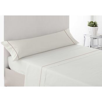 Juego De Sábanas Liso Tres Piezas Beige Cama De 120cm Donegal Collections