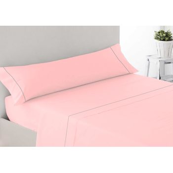 Juego De Sábanas Liso Tres Piezas Rosa Cama De 90cm Donegal Collections