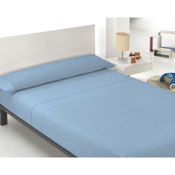 Juego De Sábanas Tres Piezas Liso Azul Cama De 180cm Donegal Collections