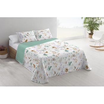 Colcha Bouti Estampada + Fundas Cojines Marvao Cama De 90cm 180x260cm Donegal Collections