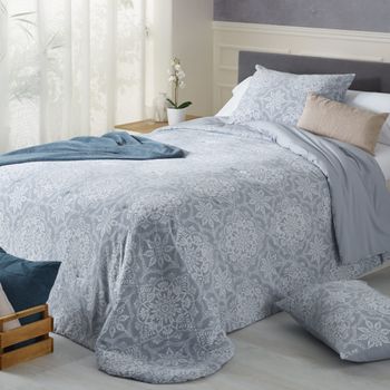 Colcha Bouti Jacquard 100% Algodón Enti Azul Cama De 135 Cm Donegal Collections