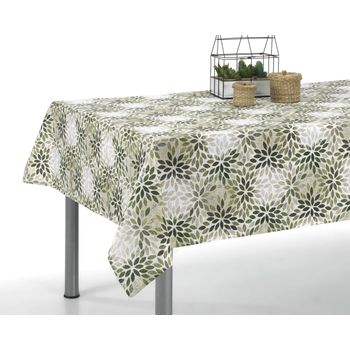 Mantel Estampado Antimanchas Redondo 140cm Krepi Verde Donegal Collections