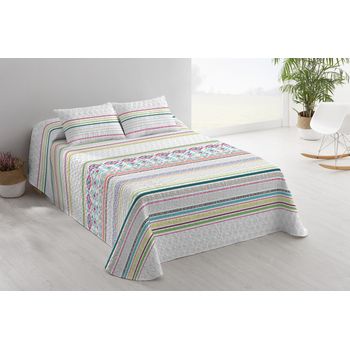 Colcha Bouti Estampada + Funda Cojín Geos Cama De 105cm 200x260cm