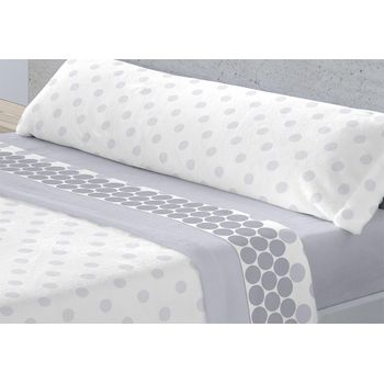 Juego Sábanas 3 Piezas Microfibra Círculo Gris Cama De 90cm Donegal Collections