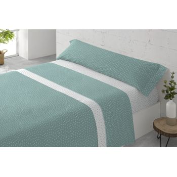 Juego De Sábanas Tres Piezas Cama De 105cm Puntos Aqua Donegal Collections