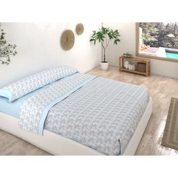 Juego De Sábanas 3 Piezas Microfibra Nabel Azul Cama 90cm Donegal Collections