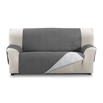 Funda Cubre Sofá Reversible 2 Plazas Mont Antracita-gris S&t Sofa Covers