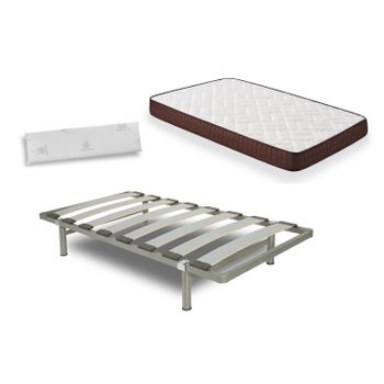 Pack Colchon + Cabecero Tapizado + Somier Descansin, 90 X 190, Blanco, Ideal Para Personas Con Dolores De Espalda, Facil Montaje, Silencioso con  Ofertas en Carrefour