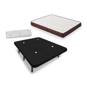 Cama Completa - Colchón Viscobrown Doble Capa Viscosoft, Altura 15 Cm +  Somier Multiláminas Con Patas De 25 Cm + Almohada Viscoelástica, 135x200 Cm  con Ofertas en Carrefour