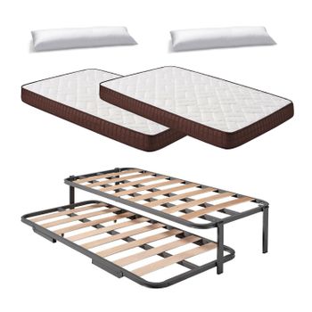 Somier Inferior De Cama Nido + Colchón Flexitex Con Tejido 3d Y Aloe Vera,  Altura 18 Cm + Almohada De Visco, 105x190 Cm con Ofertas en Carrefour