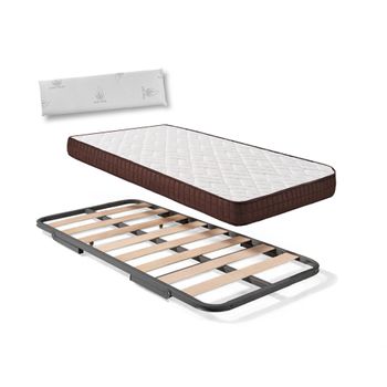 Somier Inferior De Cama Nido + Colchón Viscobrown Doble Capa Viscosoft,  Altura 15 Cm + Almohada Viscoelástica, 90x190 Cm con Ofertas en Carrefour