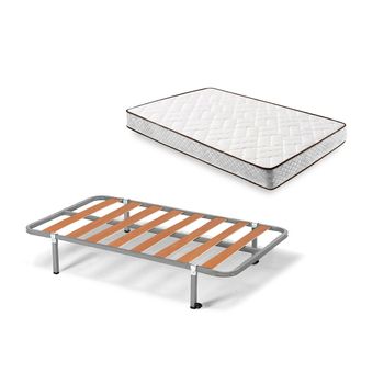 Cama Completa - Colchón Flexitex + Somier Lama Ancha (2 Somieres De 80cm  Con Abrazadera) + 8 Patas De 32cm, 160x180 Cm con Ofertas en Carrefour