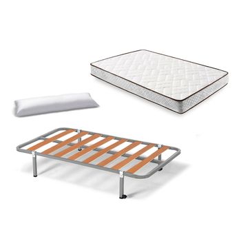 Pack Colchon + Canape Abatible Descansin, 105 x 190, Beis, Maxima  Comodidad, Gran Almacenaje